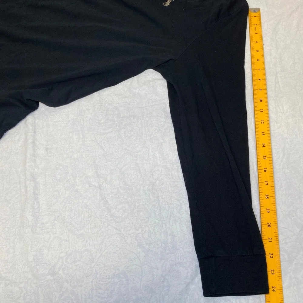 Polo Ralph Lauren Mens XL Long Sleeve T-Shirt Black Classic Fit Cotton Pony Logo